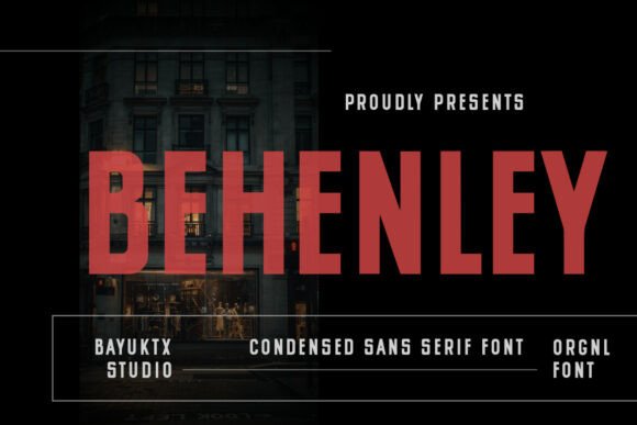 Behenley Condensed Sans Serif Font: Bold Urban Elegance for Makers and Sellers
