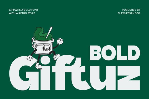 Giftuz: A Bold Sans Serif Font for Playful Branding and Retro Design