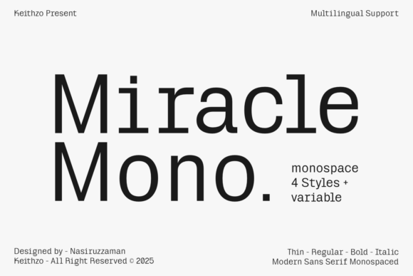 Miracle Mono: A Chic Monospaced Font for Modern Marketing Design